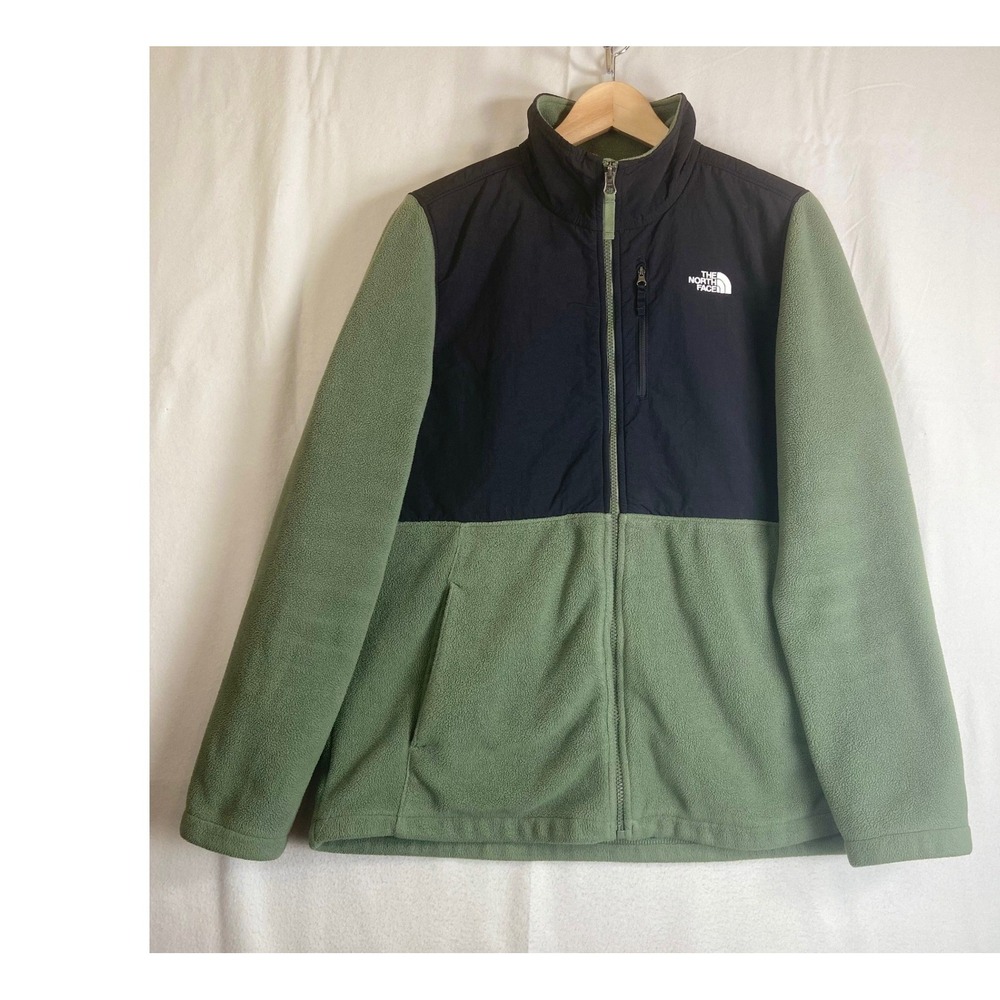 The North Face Denali Fleece Jacket Womens XL Sage Green Black Full Zip Gorpcore